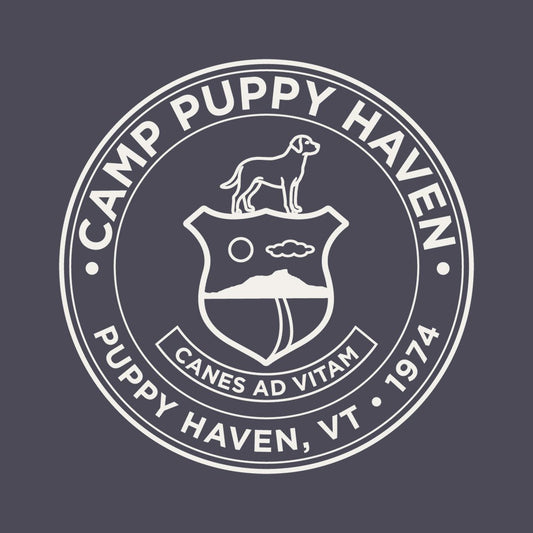Camp Puppy Haven Badge Tee | THiNK LiKE A DOG® - THiNK LiKE A DOG®