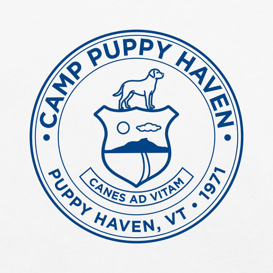 Camp Puppy Haven Badge Tee | THiNK LiKE A DOG® - THiNK LiKE A DOG®