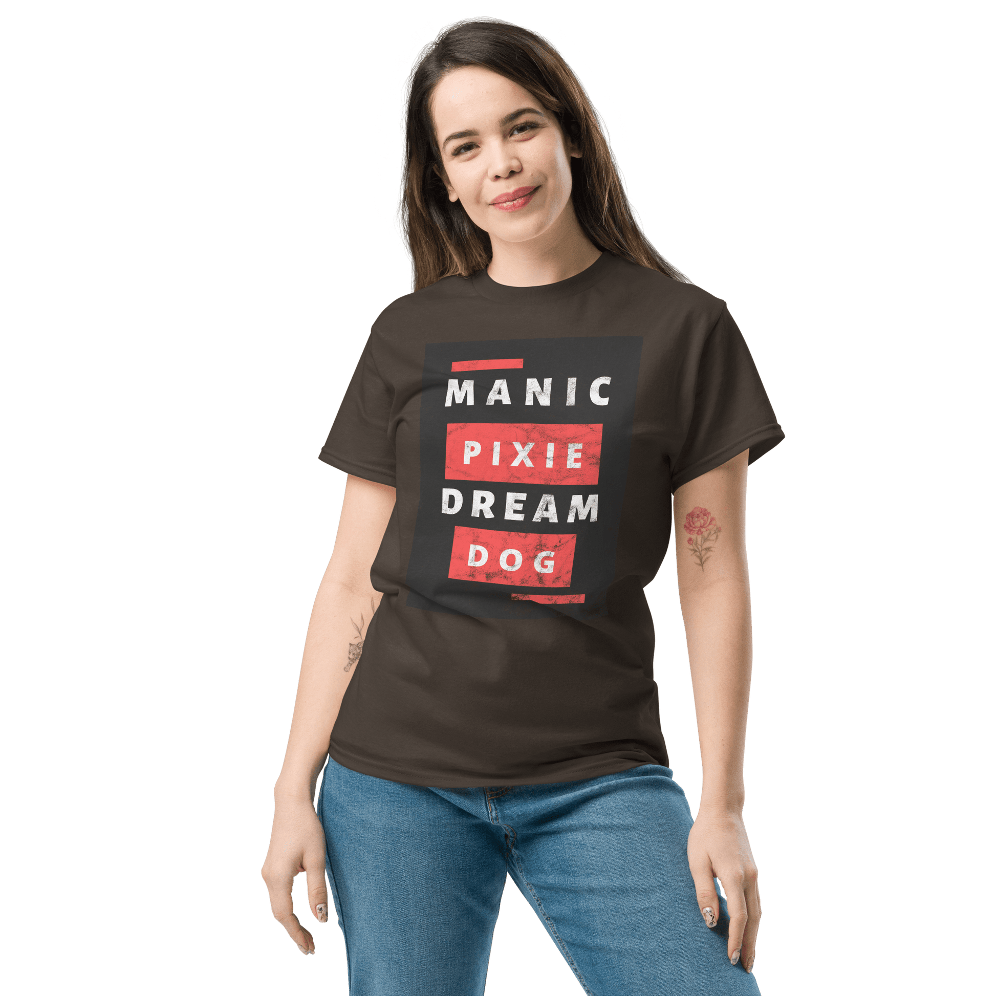Manic Pixie Dream Dog T-Shirt – Bold Block Letter Design for Dog Lovers - THiNK LiKE A DOG®