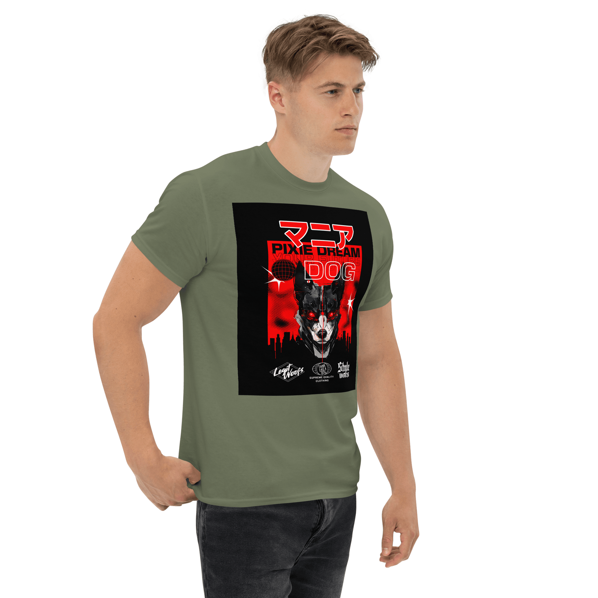 Manic Pixie Dream Dog T-Shirt – Kanji Cyberpunk Design for Dog Lovers - THiNK LiKE A DOG®
