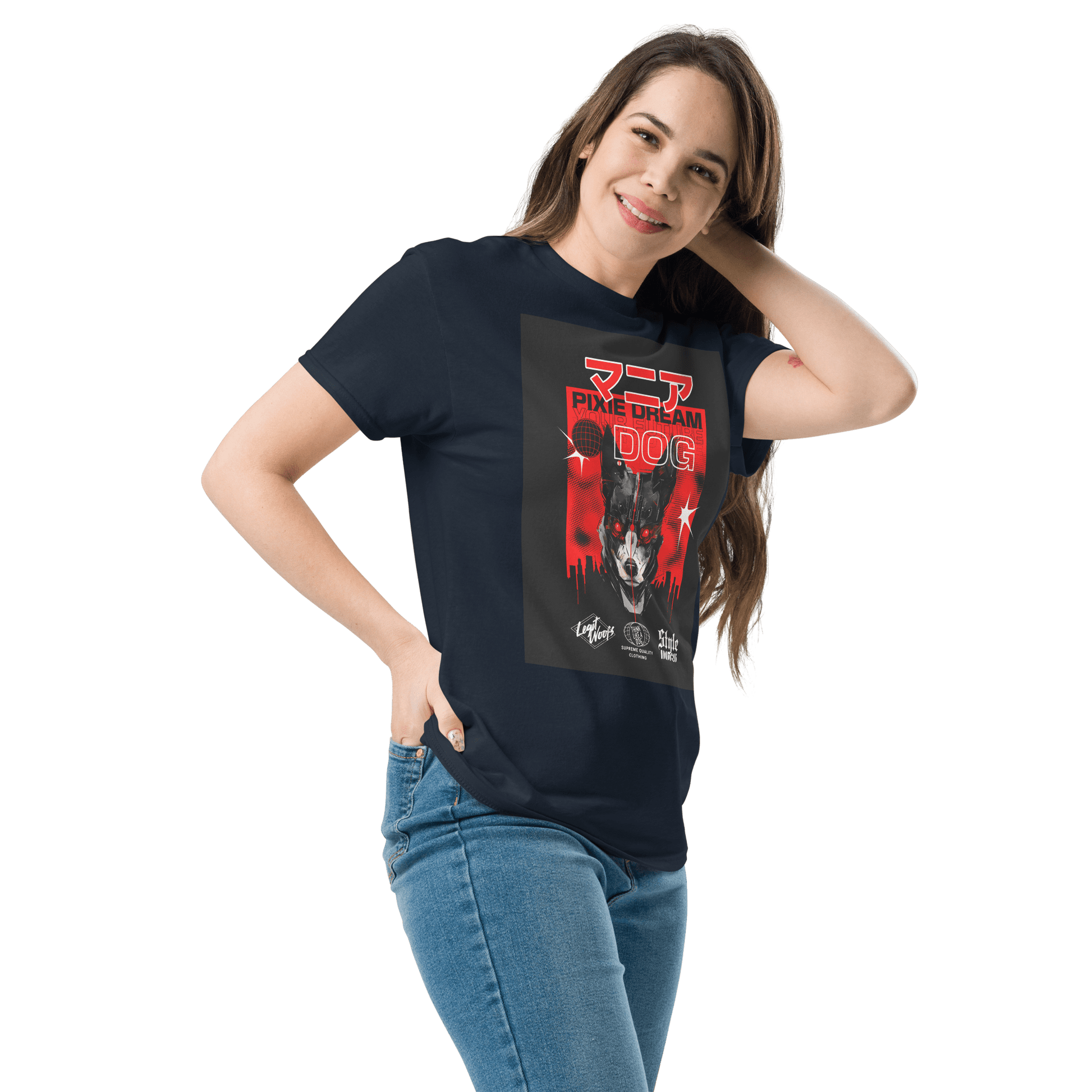 Manic Pixie Dream Dog T-Shirt – Kanji Cyberpunk Design for Dog Lovers - THiNK LiKE A DOG®