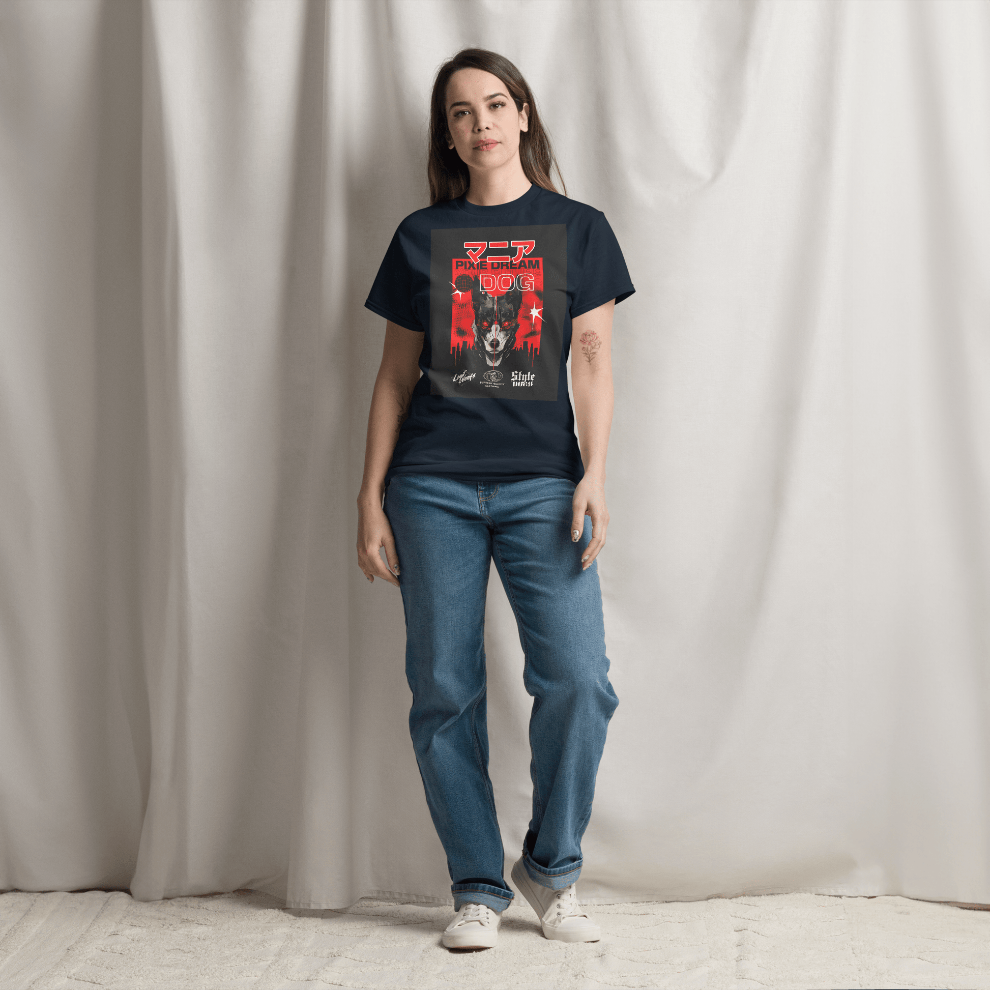 Manic Pixie Dream Dog T-Shirt – Kanji Cyberpunk Design for Dog Lovers - THiNK LiKE A DOG®