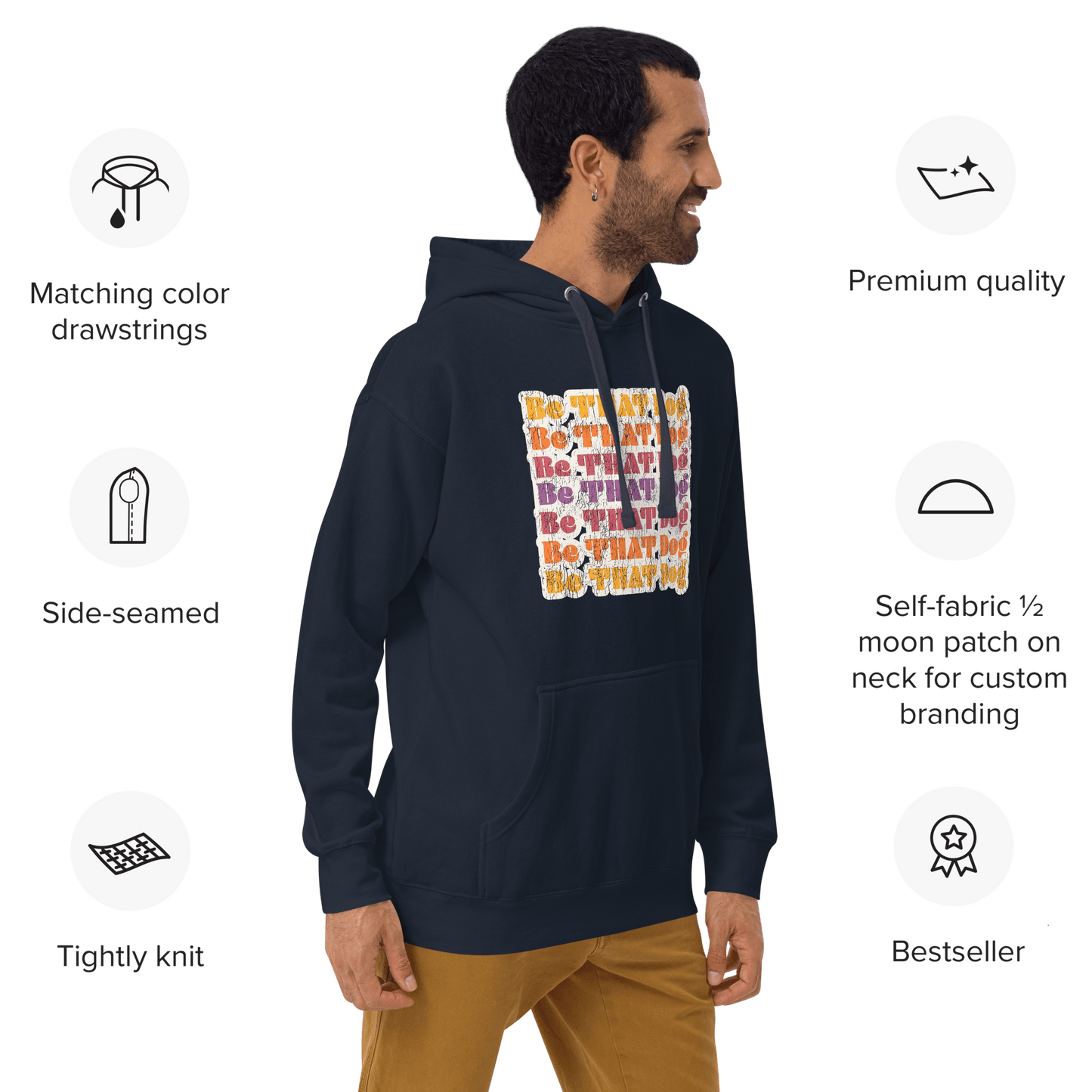 Retro Be THAT Dog Hoodie – ‘70s Style Unisex Dog Lover Hoodie - THiNK LiKE A DOG®
