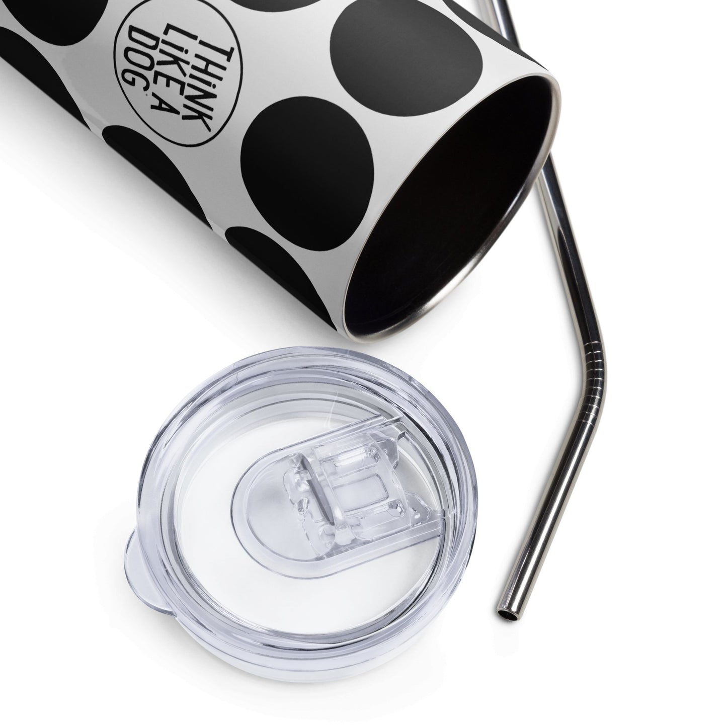 THiNK LiKE A DOG® Black Spots on White Stainless Steel Tumbler - THiNK LiKE A DOG®