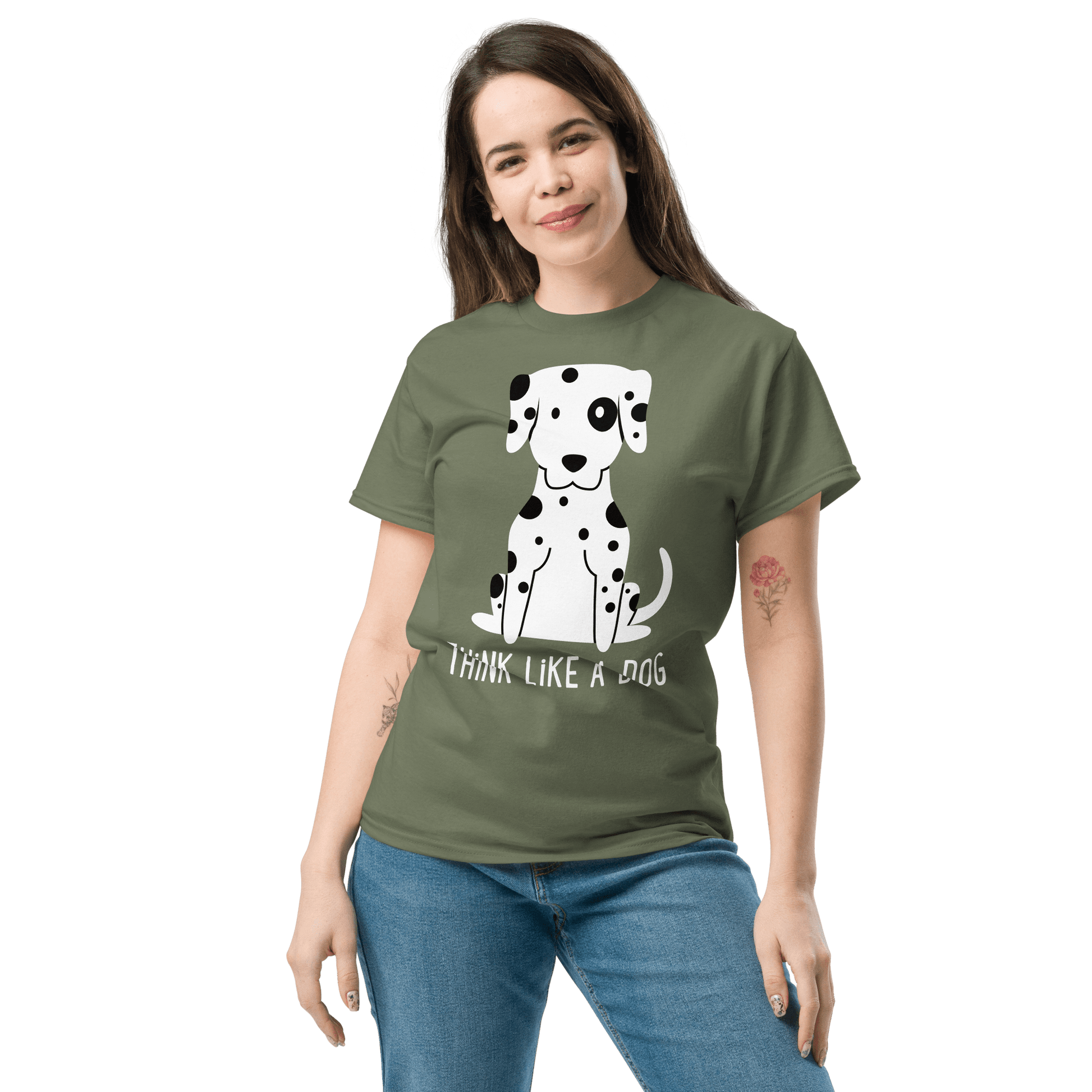 THiNK LiKE A DOG Classic Dalmatian Tee – Cute & Quirky Dog Lover Shirt - THiNK LiKE A DOG®