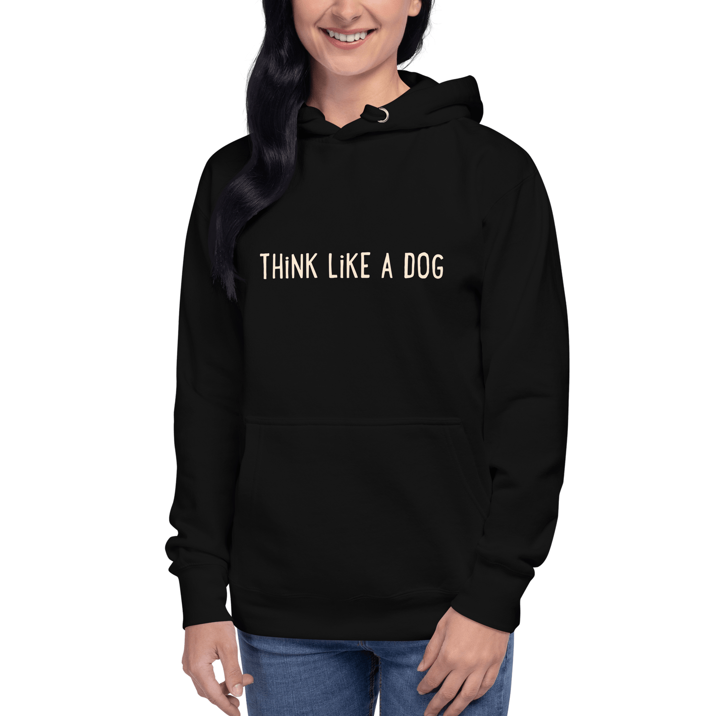 THiNK LiKE A DOG Premium Hoodie | Cozy Dog Lover Apparel with Logo - THiNK LiKE A DOG®