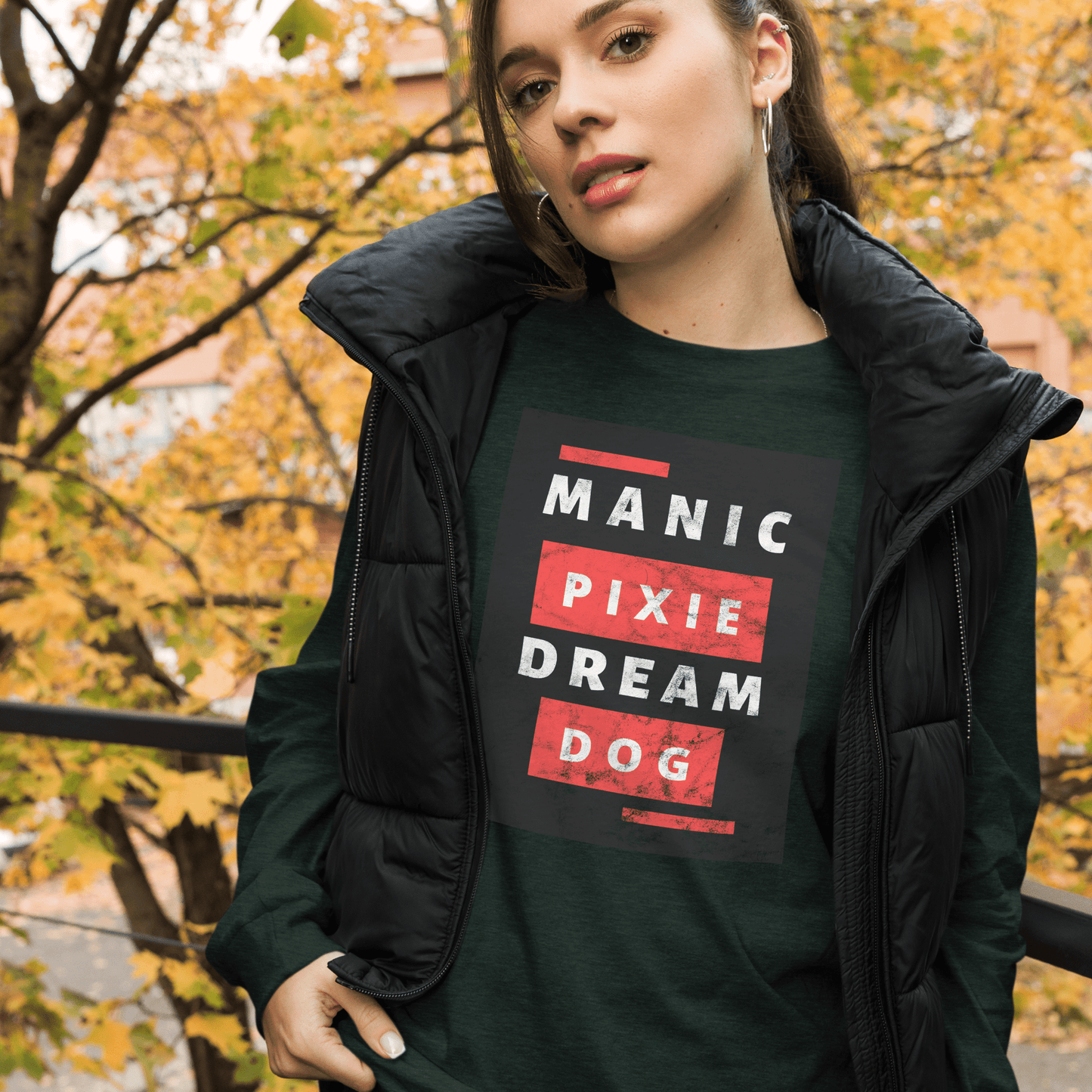 Bold Dog - Themed Shirt – Manic Pixie Dream Dog Long Sleeve Tee - THiNK LiKE A DOG®