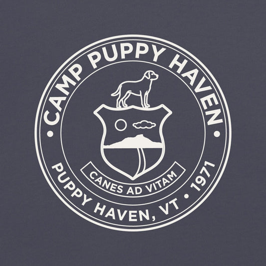 Camp Puppy Haven Badge Tee | THiNK LiKE A DOG® - THiNK LiKE A DOG®