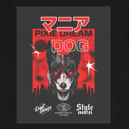 Edgy Dog - Themed Shirt – Manic Pixie Dream Dog Kanji Long Sleeve Tee - THiNK LiKE A DOG®