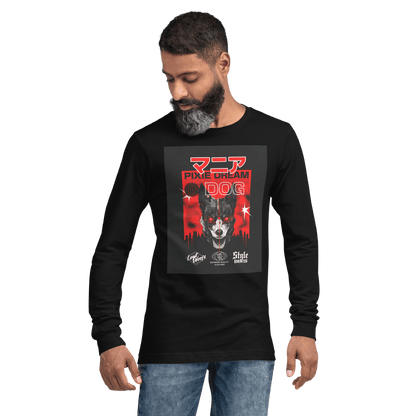 Edgy Dog - Themed Shirt – Manic Pixie Dream Dog Kanji Long Sleeve Tee - THiNK LiKE A DOG®