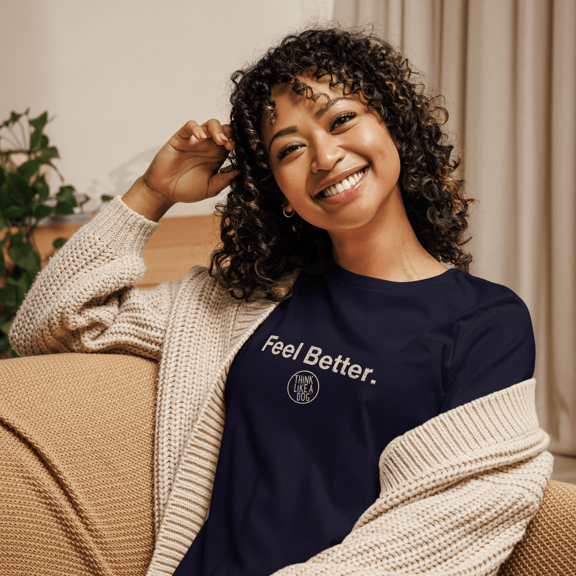 Feel Better Women's T-Shirt with Logo – Comfort & Style for Dog Lovers - THiNK LiKE A DOG®