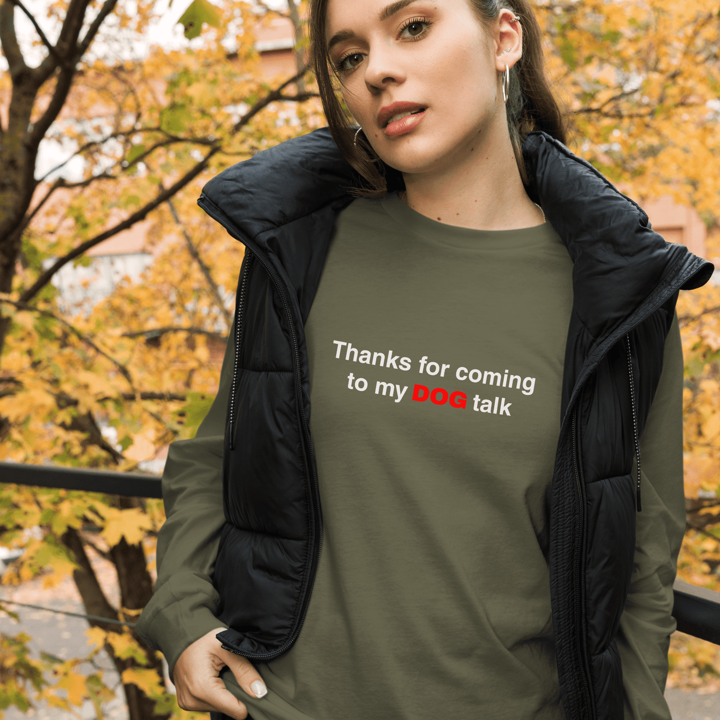 Funny Dog Long Sleeve Tee – "Thanks for Coming to My DOG Talk" - THiNK LiKE A DOG®