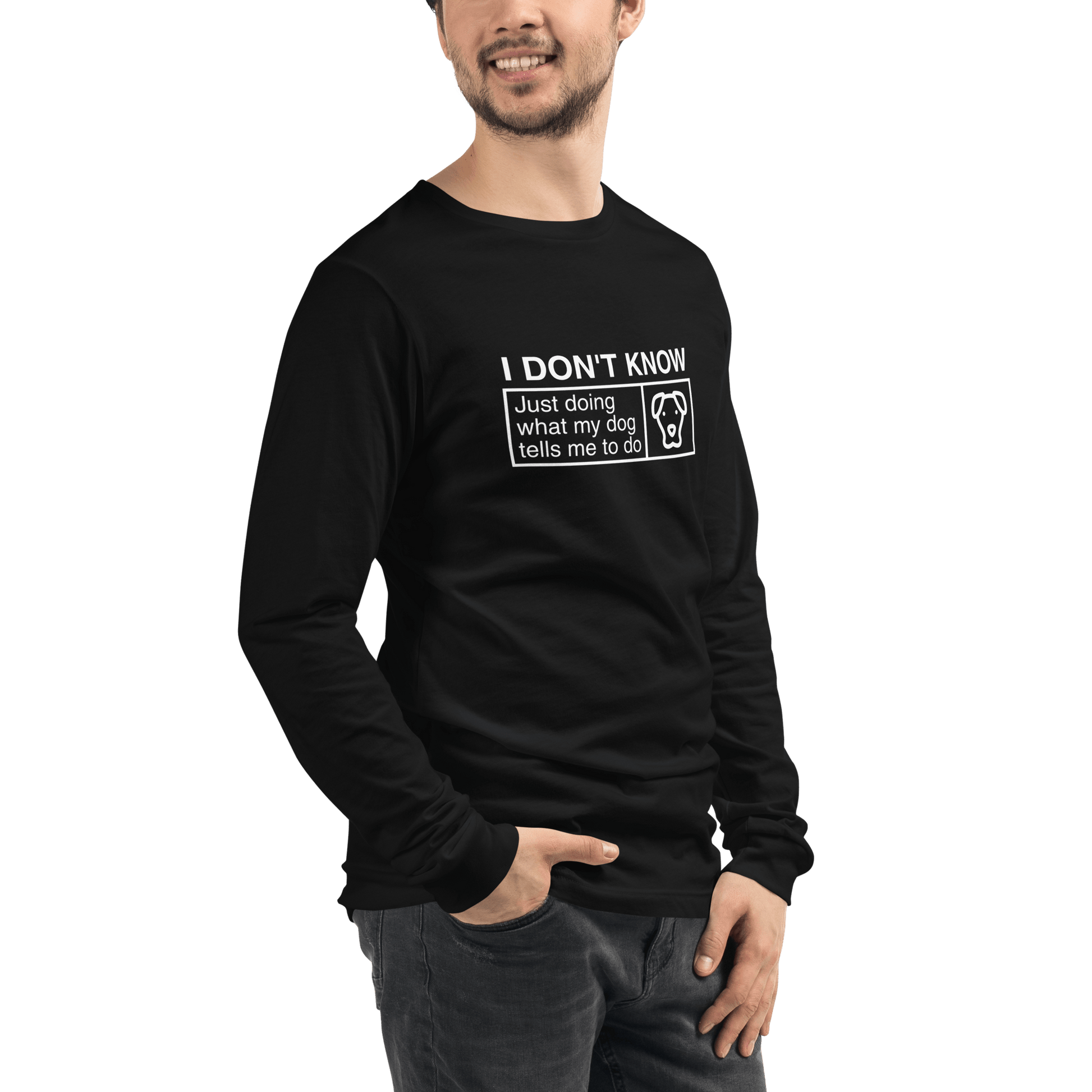 "Just Doing What My Dog Tells Me" Long Sleeve Tee – Fun Dog Lover Apparel - THiNK LiKE A DOG®