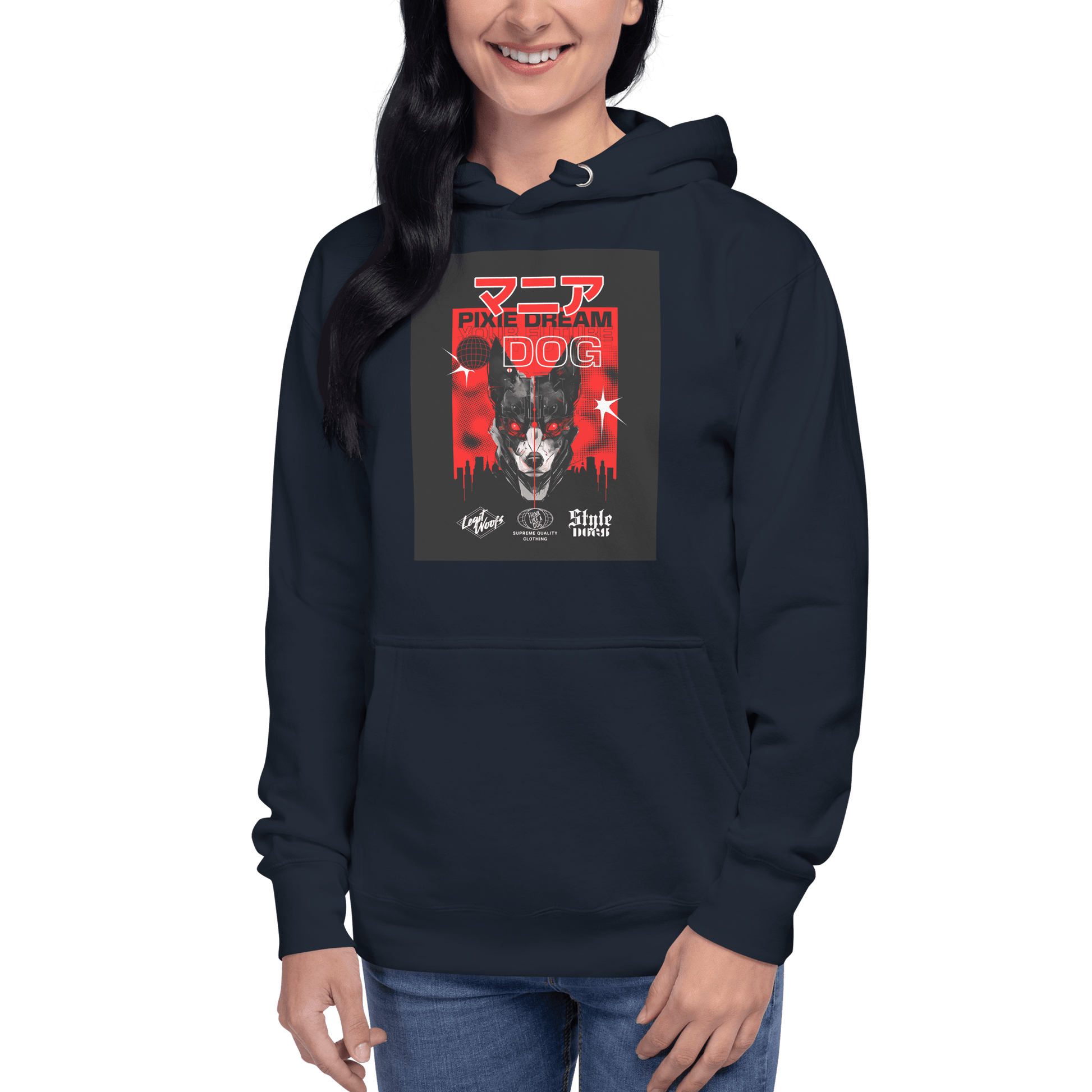 Manic Pixie Dream Dog Kanji Hoodie – Stylish Dog - Themed Apparel - THiNK LiKE A DOG®