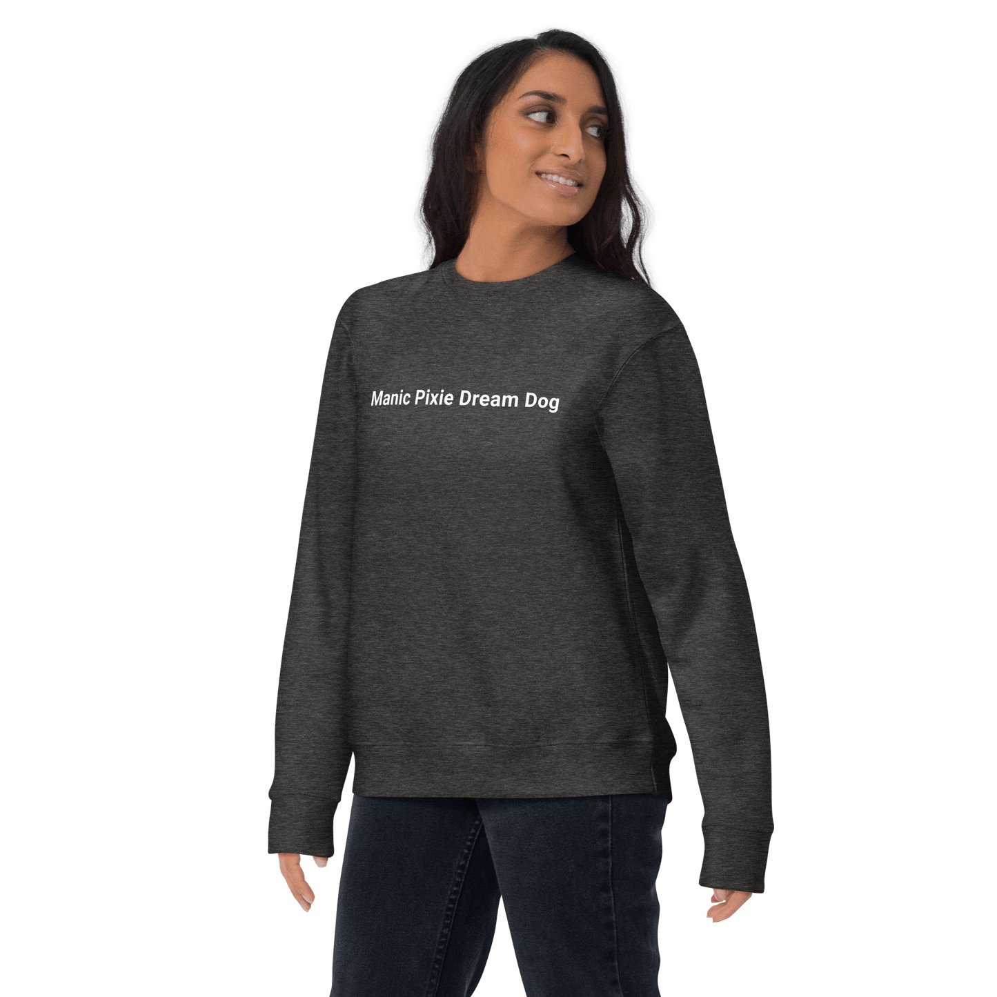 Manic Pixie Dream Dog Navy Sweatshirt – Minimalist & Stylish Tee - THiNK LiKE A DOG®