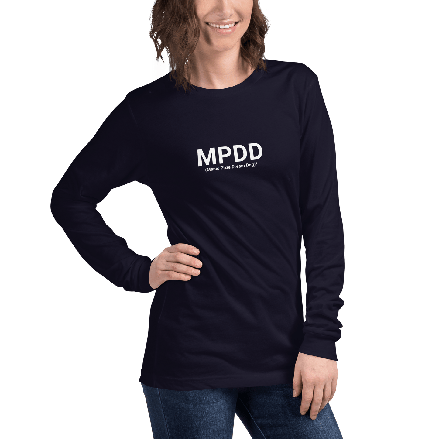 Minimalist Dog - Themed Shirt – MPDD (Manic Pixie Dream Dog) Long Sleeve Tee - THiNK LiKE A DOG®