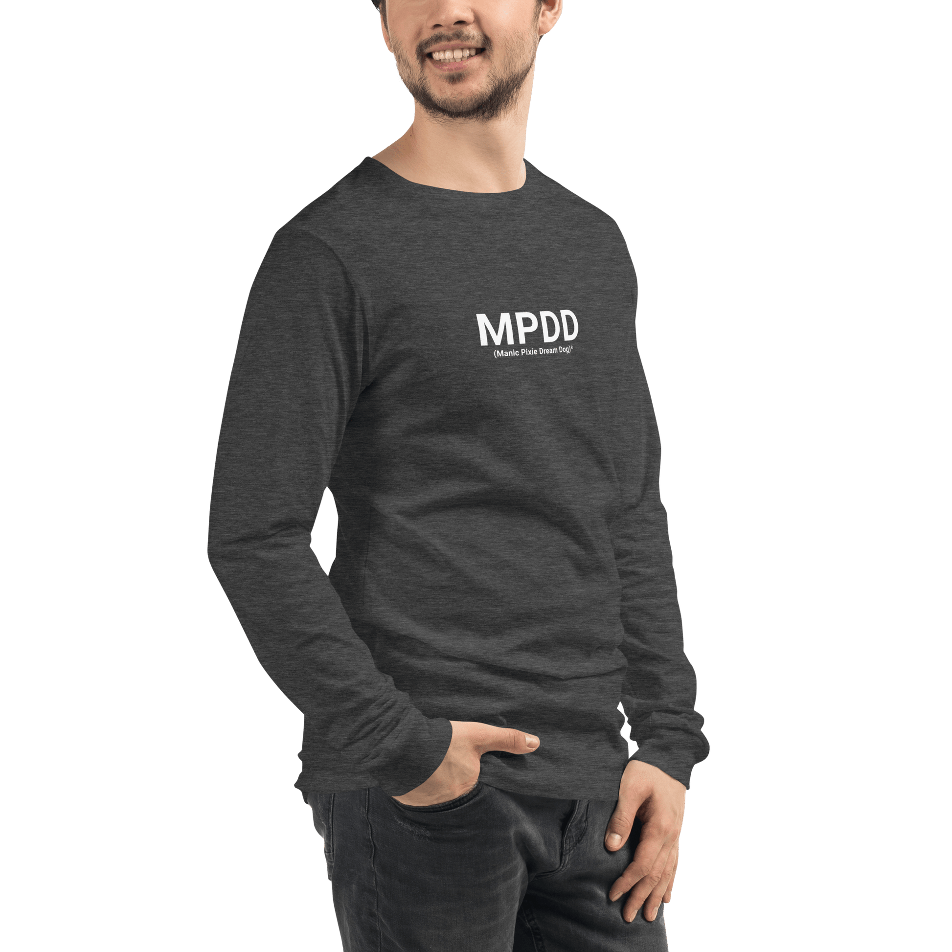 Minimalist Dog - Themed Shirt – MPDD (Manic Pixie Dream Dog) Long Sleeve Tee - THiNK LiKE A DOG®