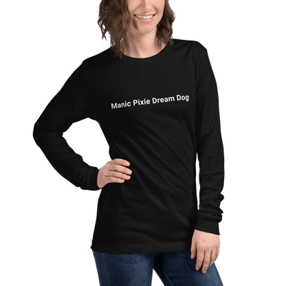 Simple Dog - Themed Long Sleeve Tee – Manic Pixie Dream Dog Minimalist Shirt - THiNK LiKE A DOG®
