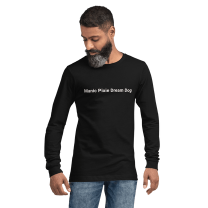 Simple Dog - Themed Long Sleeve Tee – Manic Pixie Dream Dog Minimalist Shirt - THiNK LiKE A DOG®