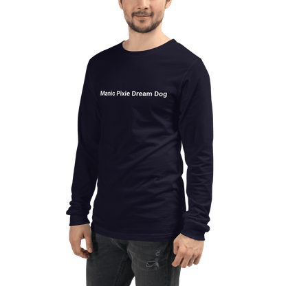 Simple Dog - Themed Long Sleeve Tee – Manic Pixie Dream Dog Minimalist Shirt - THiNK LiKE A DOG®