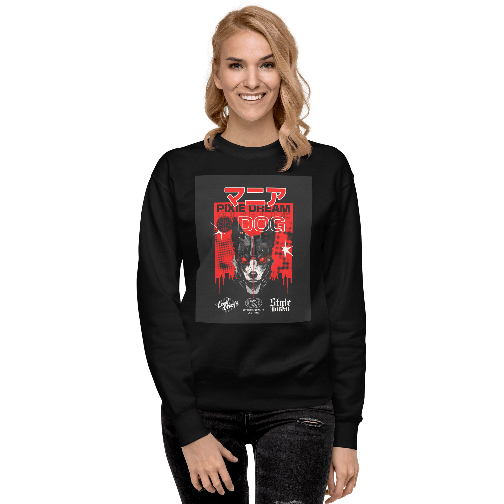 Stylish Manic Pixie Dream Dog Sweatshirt – Kanji Design for Dog Lovers - THiNK LiKE A DOG®