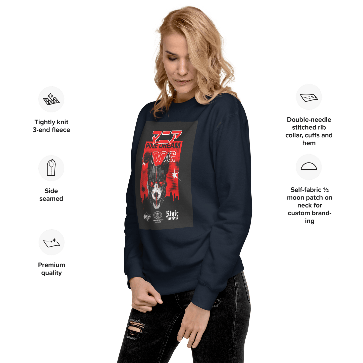 Stylish Manic Pixie Dream Dog Sweatshirt – Kanji Design for Dog Lovers - THiNK LiKE A DOG®