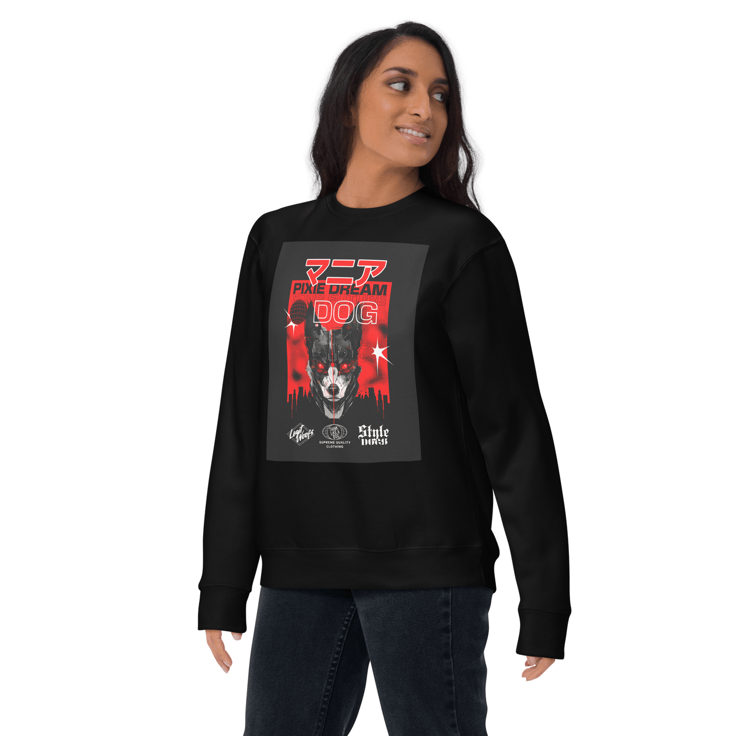 Stylish Manic Pixie Dream Dog Sweatshirt – Kanji Design for Dog Lovers - THiNK LiKE A DOG®