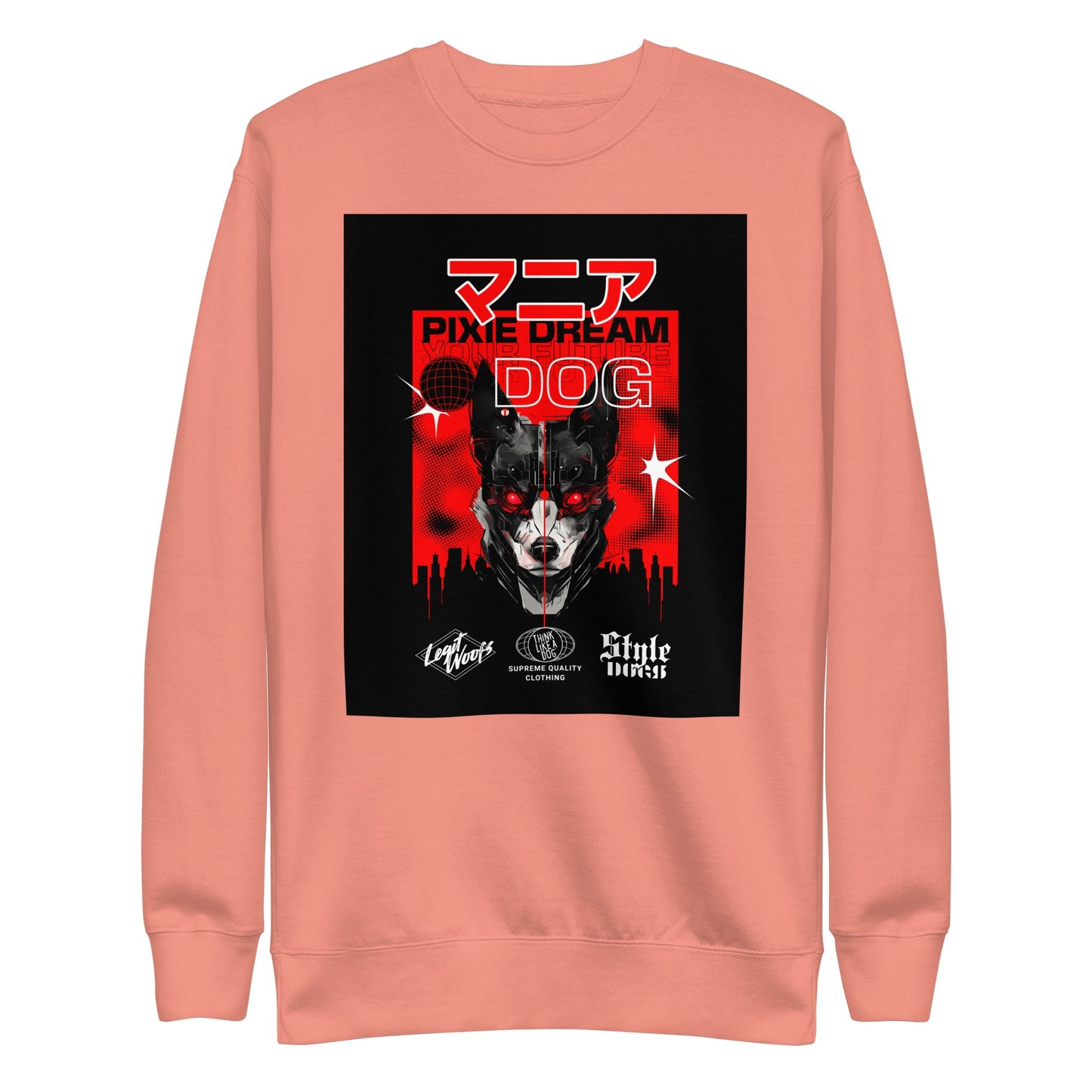 Stylish Manic Pixie Dream Dog Sweatshirt with Kanji Design for Dog Lovers - THiNK LiKE A DOG®