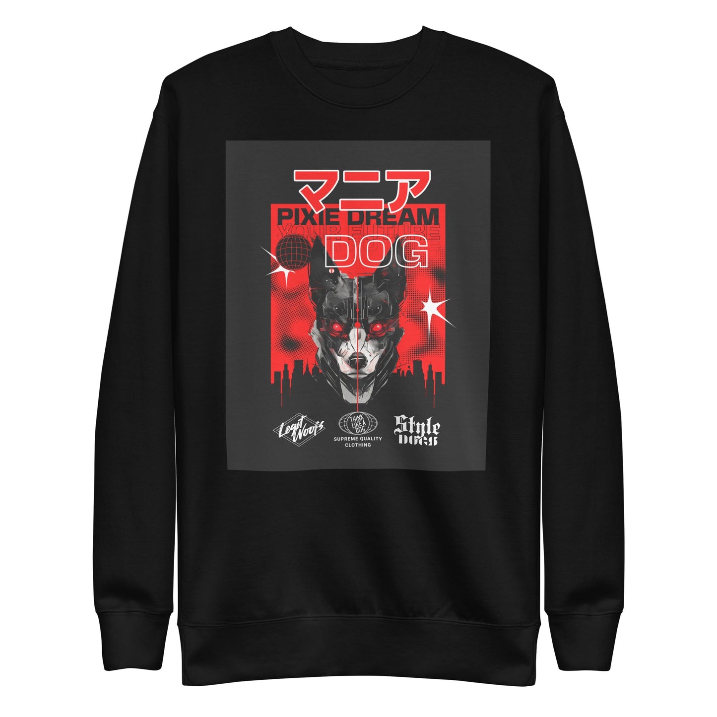 Stylish Manic Pixie Dream Dog Sweatshirt with Kanji Design for Dog Lovers - THiNK LiKE A DOG®