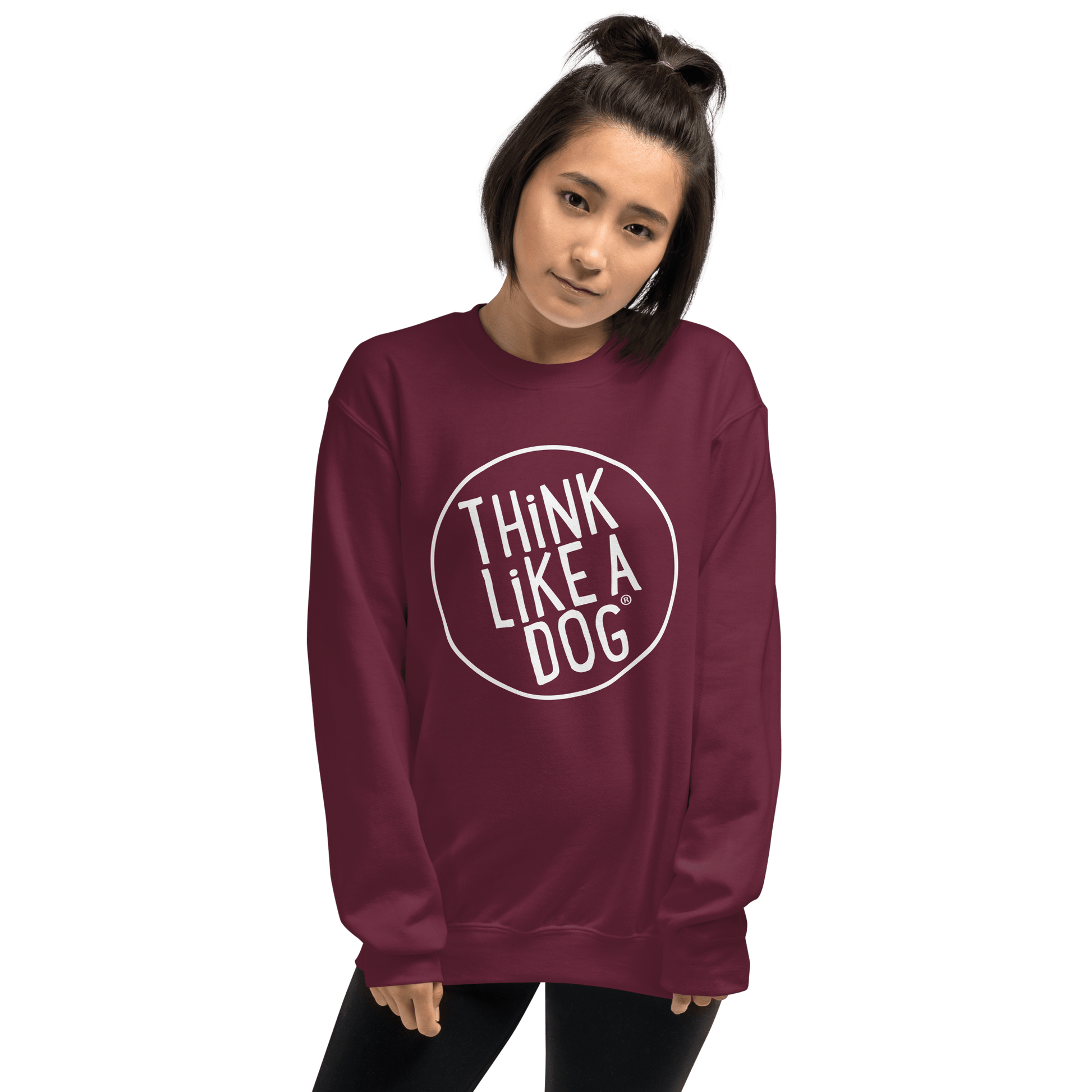 THiNK LiKE A DOG Crewneck Sweatshirt | Bold Logo Dog Lover Apparel - THiNK LiKE A DOG®