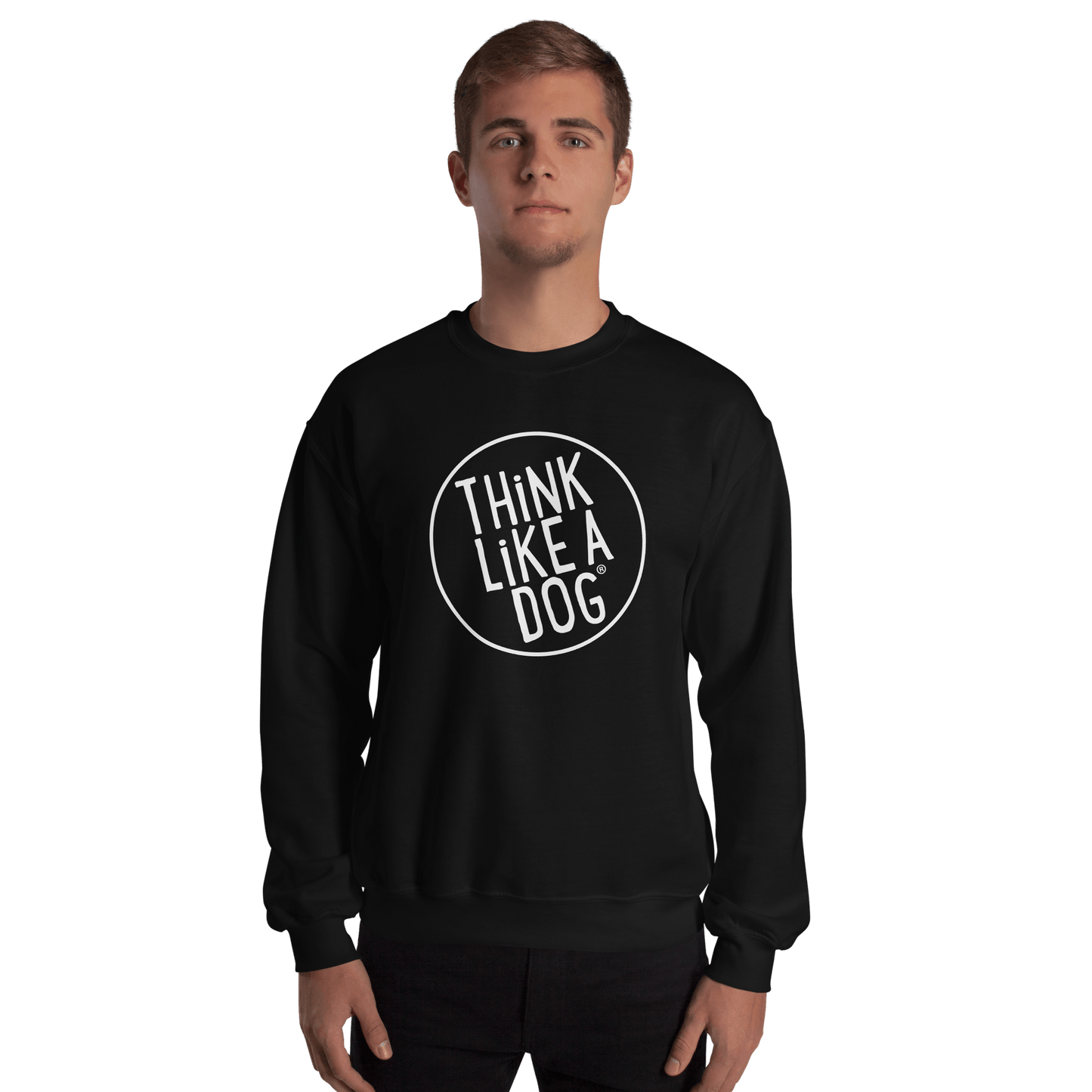 THiNK LiKE A DOG Crewneck Sweatshirt | Bold Logo Dog Lover Apparel - THiNK LiKE A DOG®