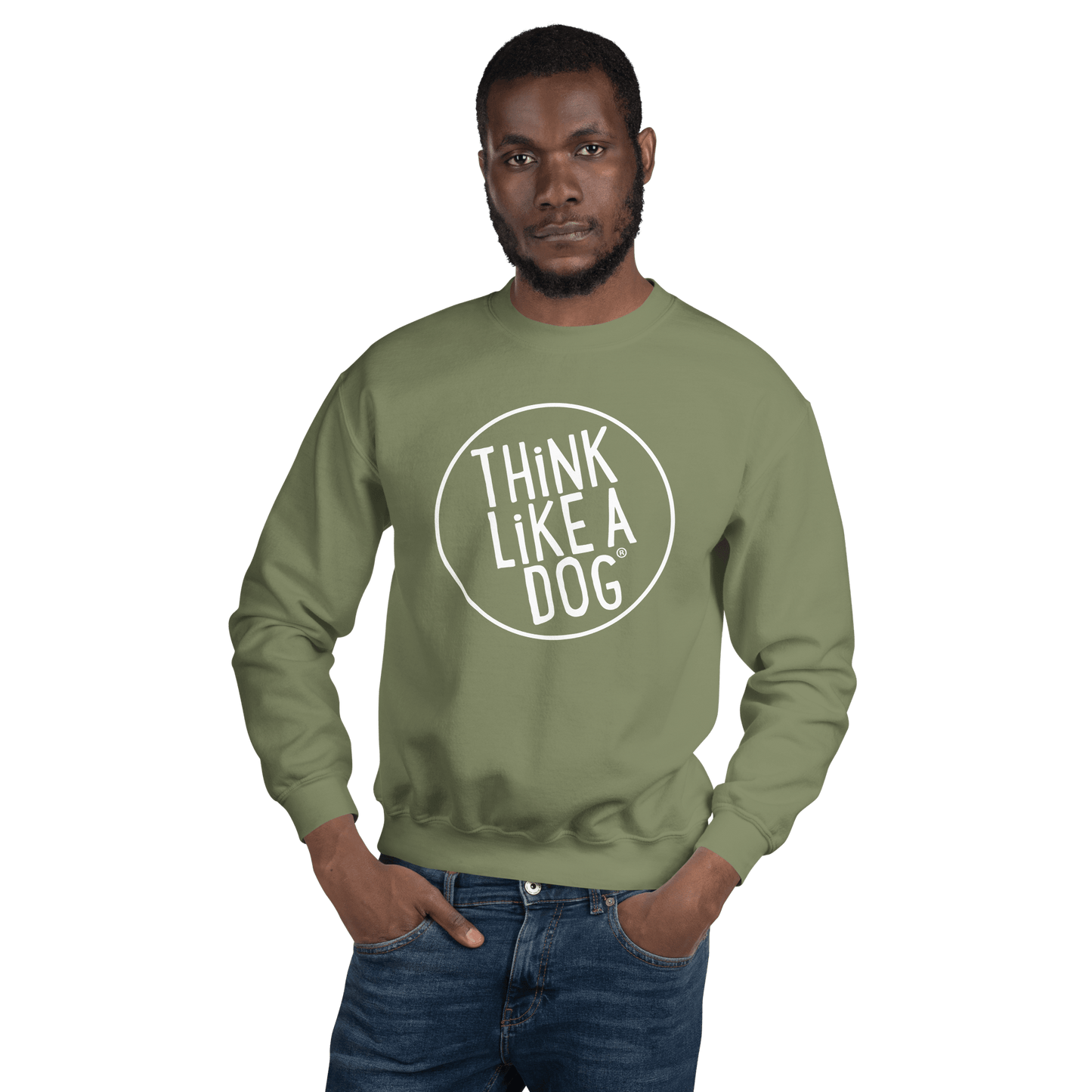 THiNK LiKE A DOG Crewneck Sweatshirt | Bold Logo Dog Lover Apparel - THiNK LiKE A DOG®