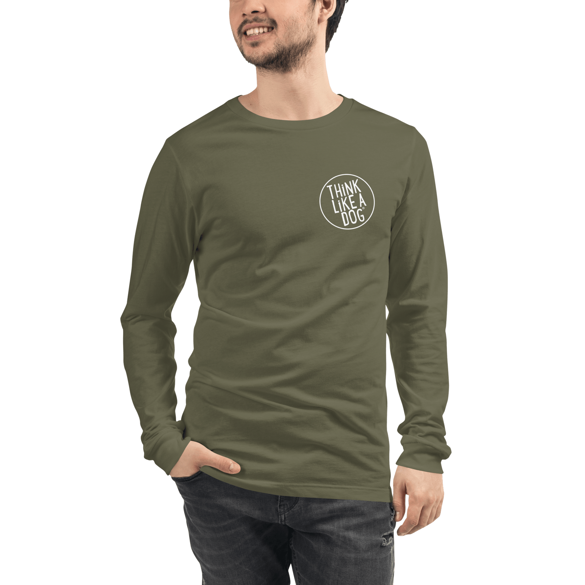 THiNK LiKE A DOG Long Sleeve Tee | Minimalist Dog Lover Shirt - THiNK LiKE A DOG®