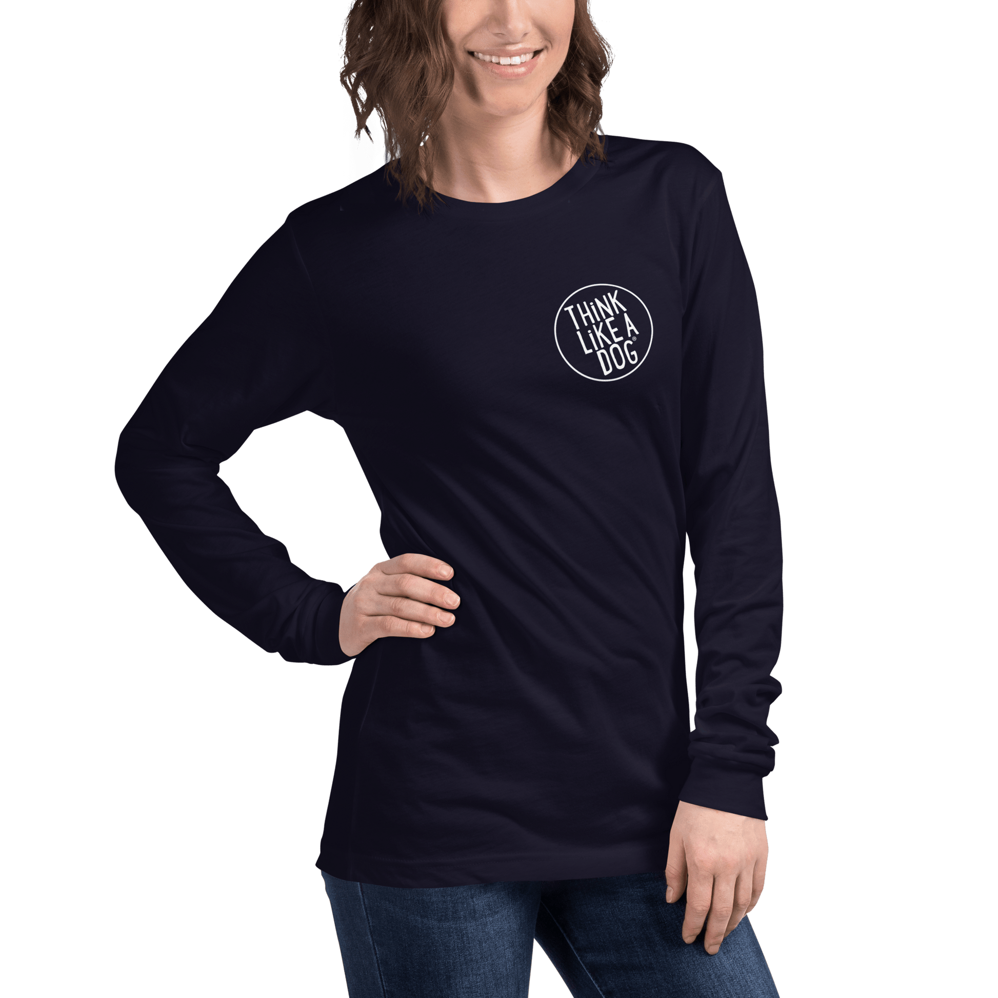 THiNK LiKE A DOG Long Sleeve Tee | Minimalist Dog Lover Shirt - THiNK LiKE A DOG®