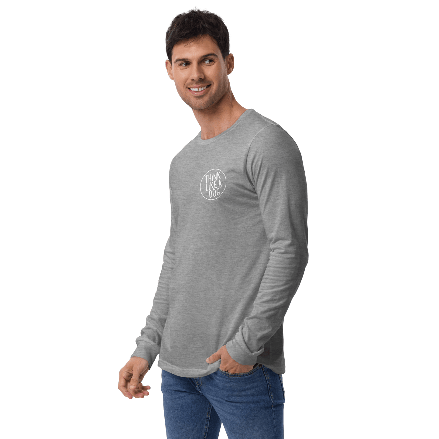 THiNK LiKE A DOG Long Sleeve Tee | Minimalist Dog Lover Shirt - THiNK LiKE A DOG®