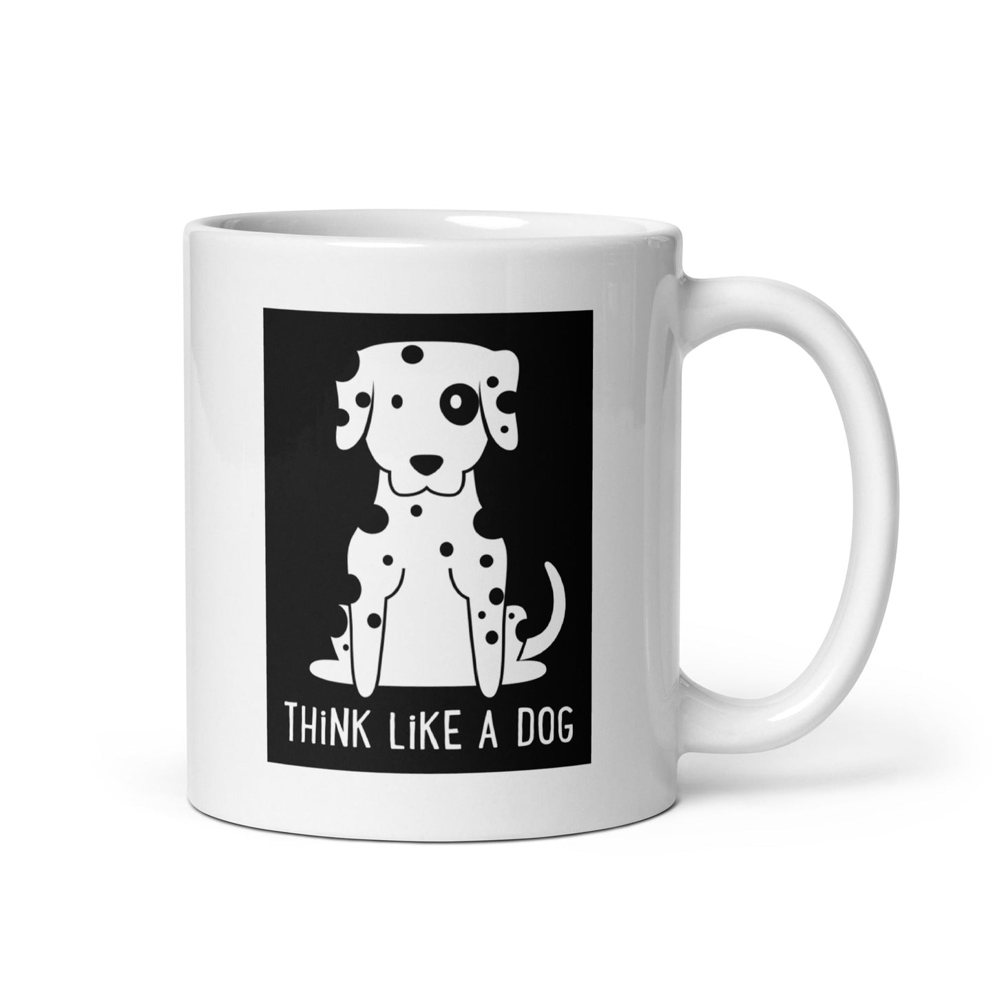 THiNK LiKE A DOG® White Glossy Mug Spot Black & White mug