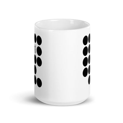 White Glossy Mug - The Mod Cons Collection - Field of Spots - THiNK LiKE A DOG®