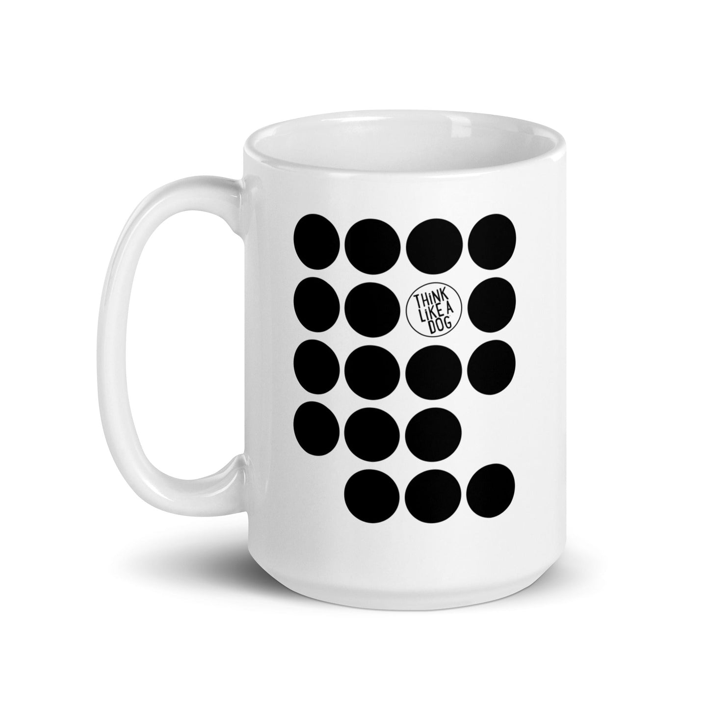 White Glossy Mug - The Mod Cons Collection - Field of Spots - THiNK LiKE A DOG®