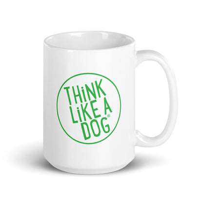 THiNK LiKE A DOG® Green Logo on White Glossy Mug for Dog Lovers from THiNK LiKE A DOG®