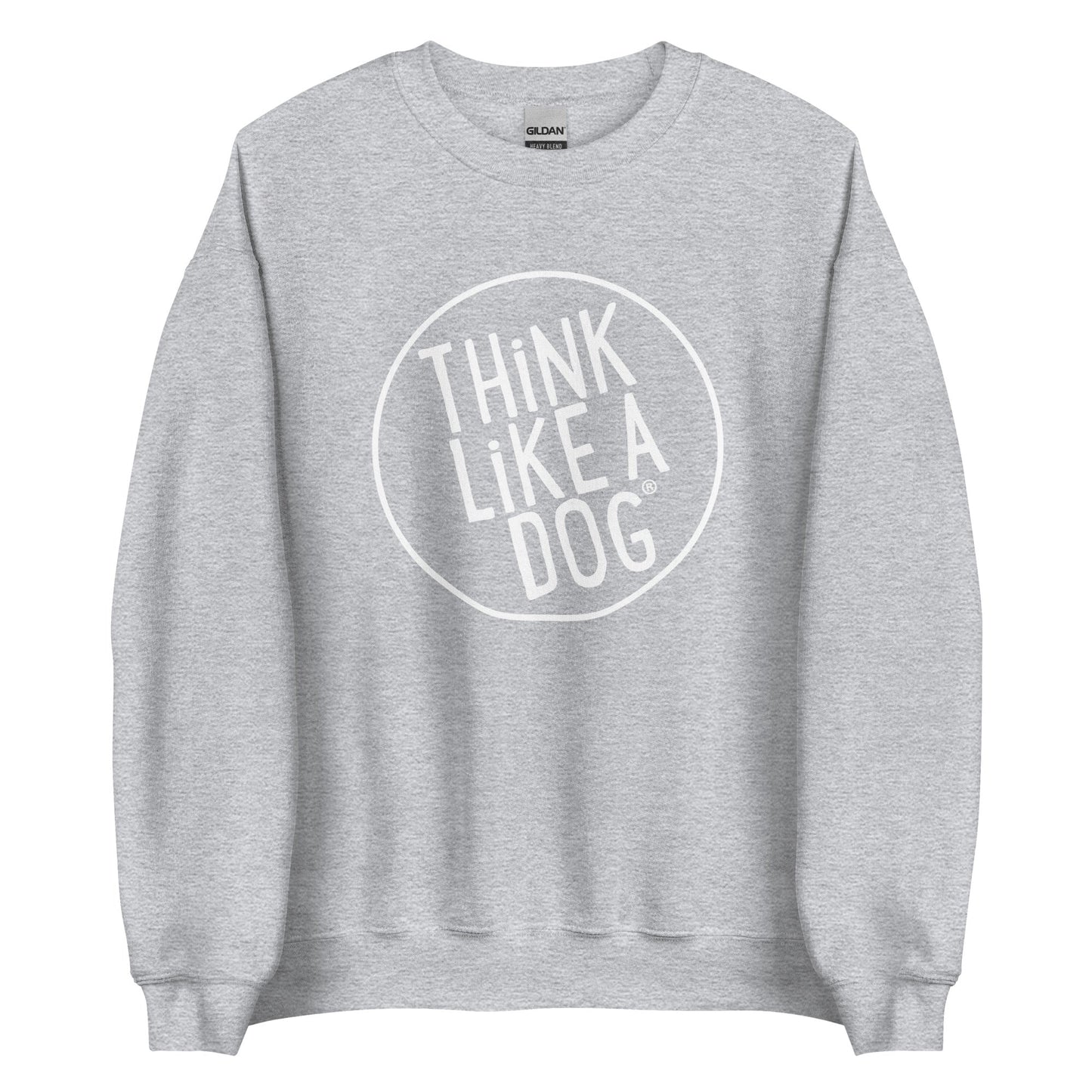 THiNK LiKE A DOG® Large White Logo Unisex Sweatshirt - THiNK LiKE A DOG®