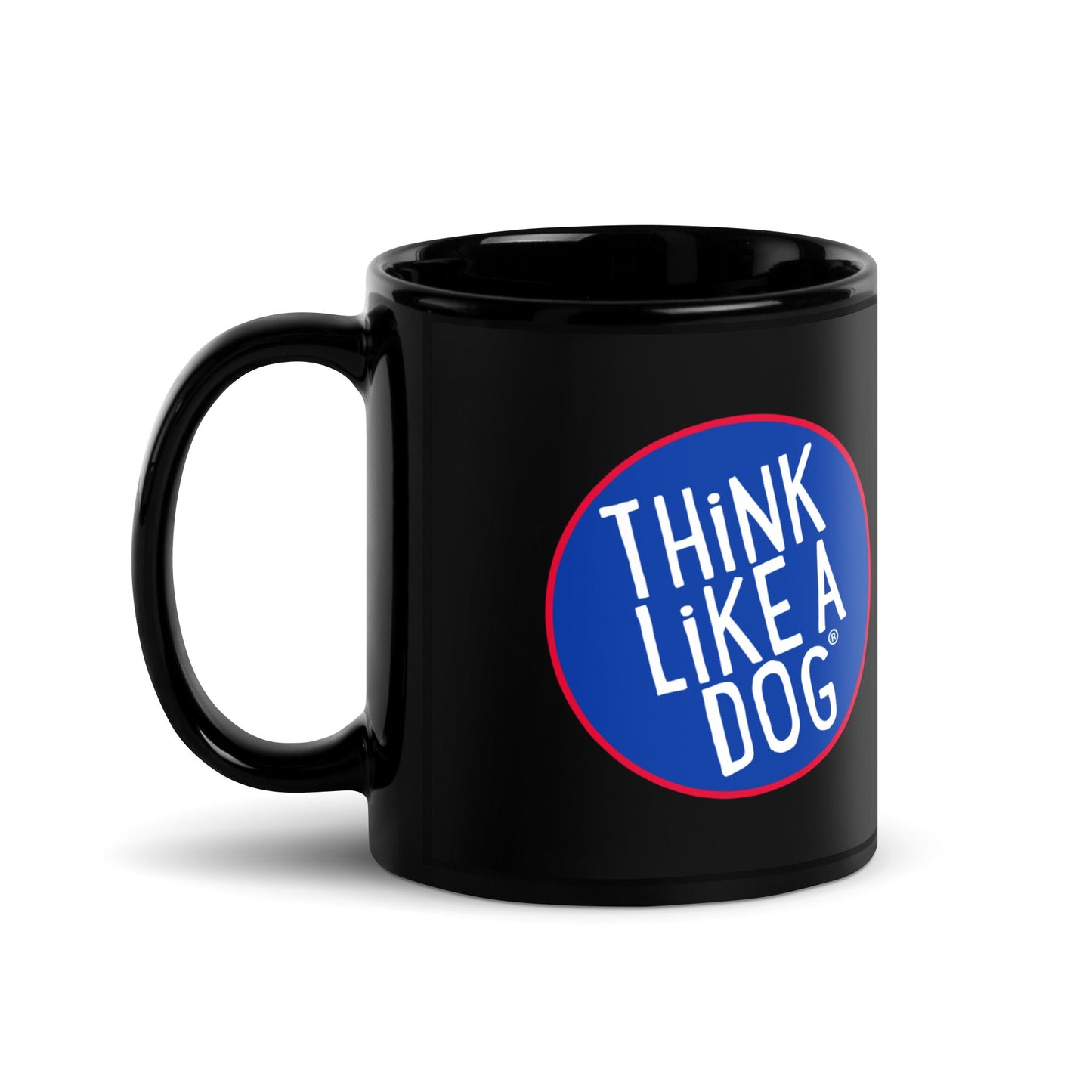 Think like a dog THiNK LiKE A DOG® NASA Meatball Colorway Logo on Black Glossy Mug.