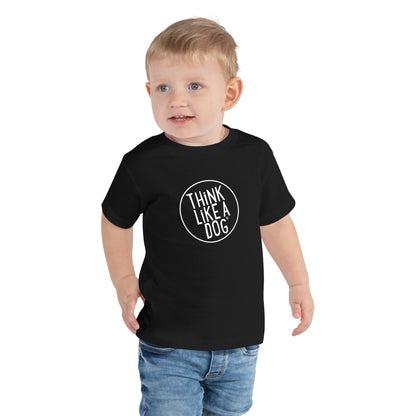 THiNK LiKE A DOG® White Logo Toddler Short Sleeve Tee - THiNK LiKE A DOG®